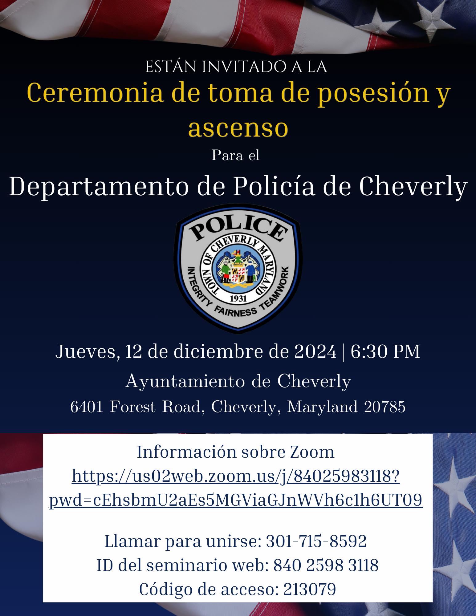 December 2024 Swearing in Ceremony PD Spanish