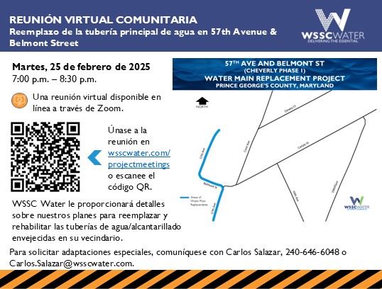 WSSC Community Meeting 57th and Belmont Postcard - Spanish