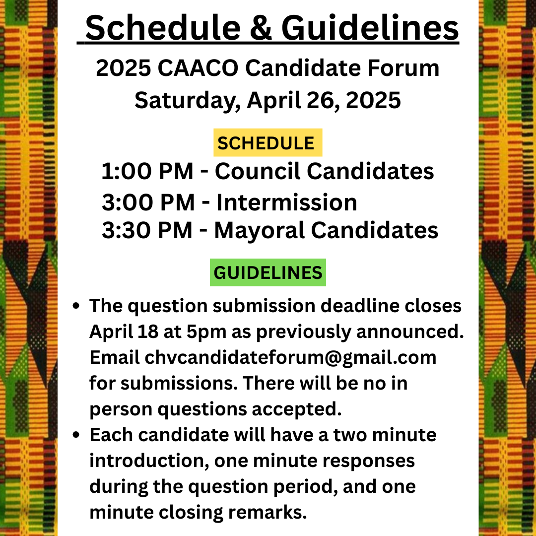 CAACO Candidate Forum Guidelines