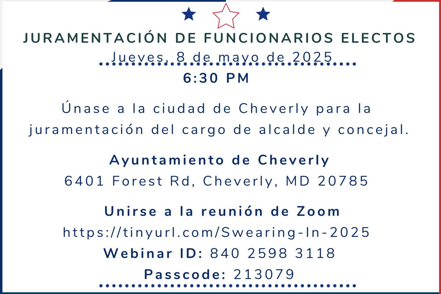 May 2025 Swearing in elected officials