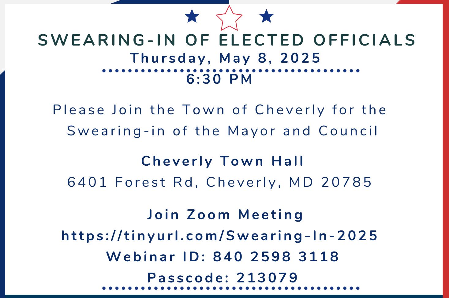 May 2025 Swearing in of Elected Officials