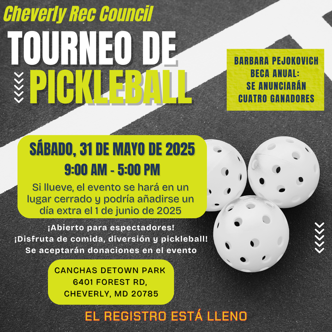 May 2025 Updated Rec Council Pickleball Tournament Spanish