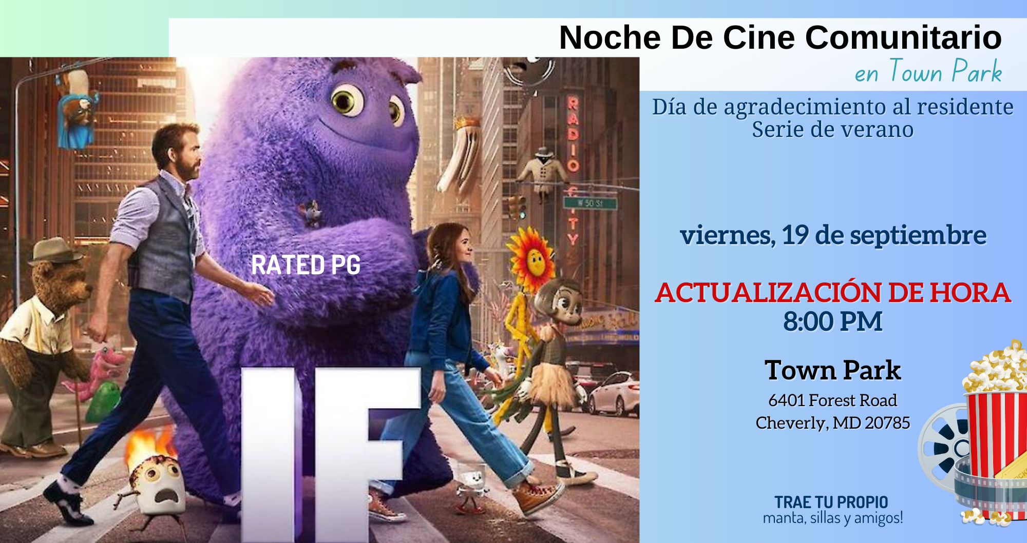 September 2025 Movie Night Update time Spanish