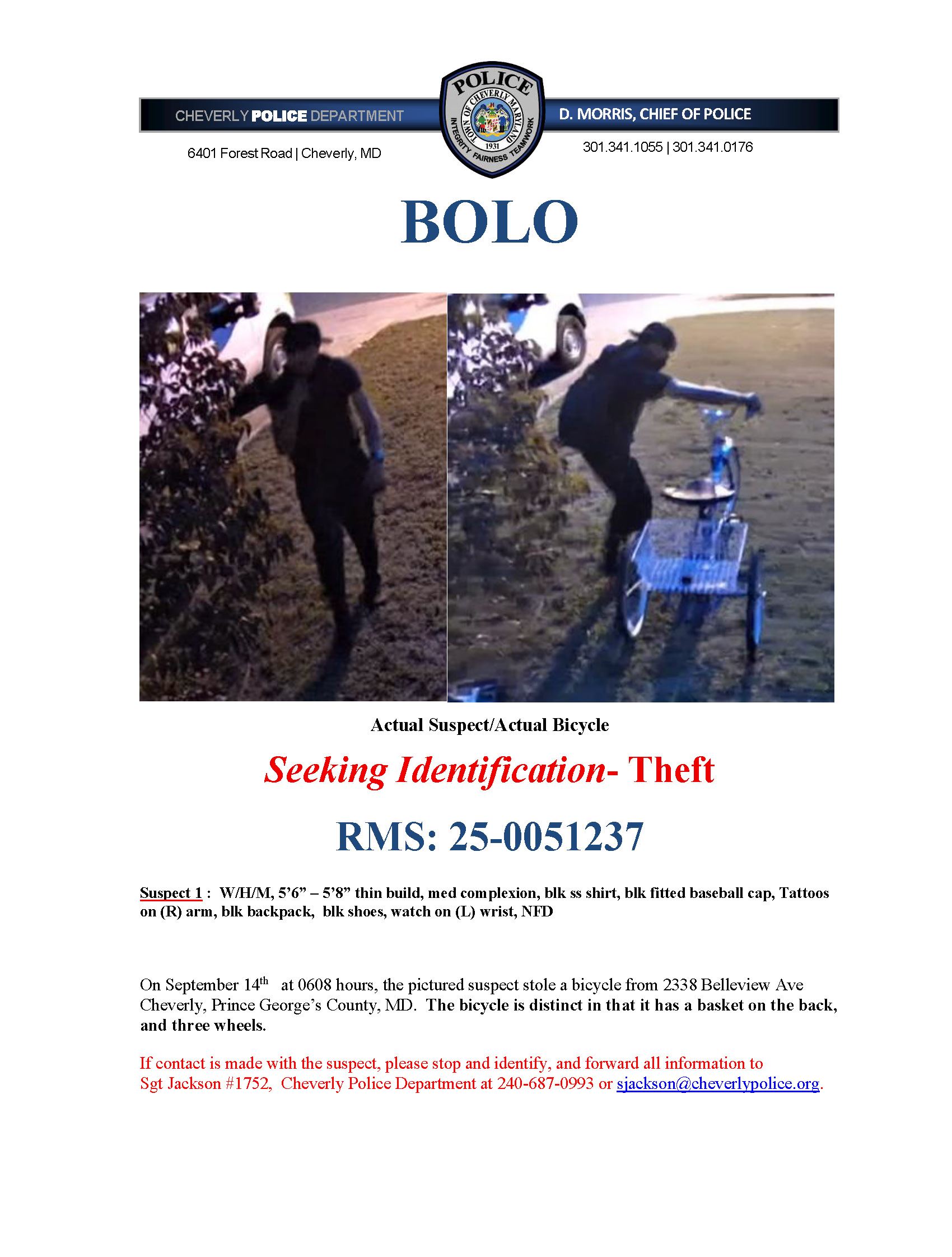 Theft  Suspect BOLO 25-0051237 9.14.25