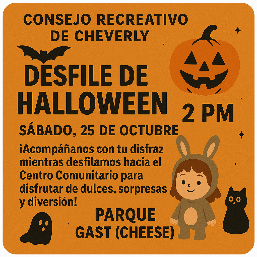 October 2025 Halloween Parade Flyer Spanish