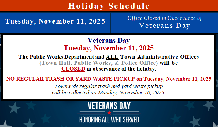 Veterans Day 2025 public works schedule