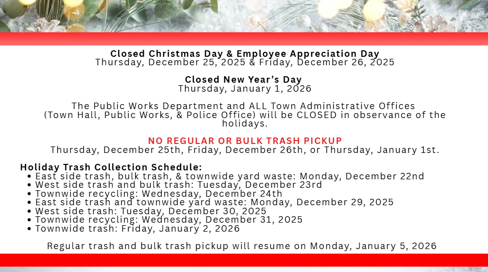 December 2025 PW Trash Schedule 1