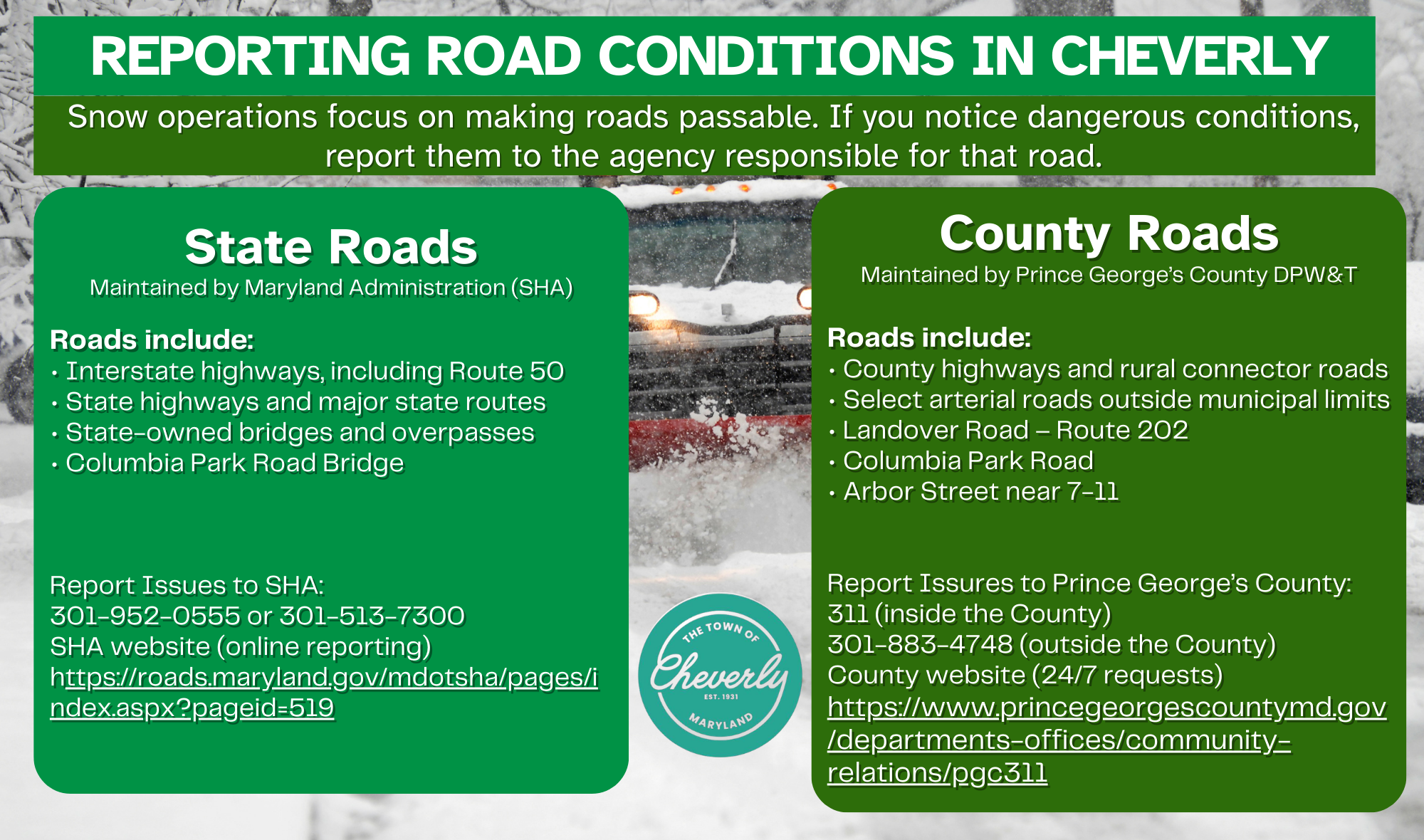 PW Snow State and Country Streets 