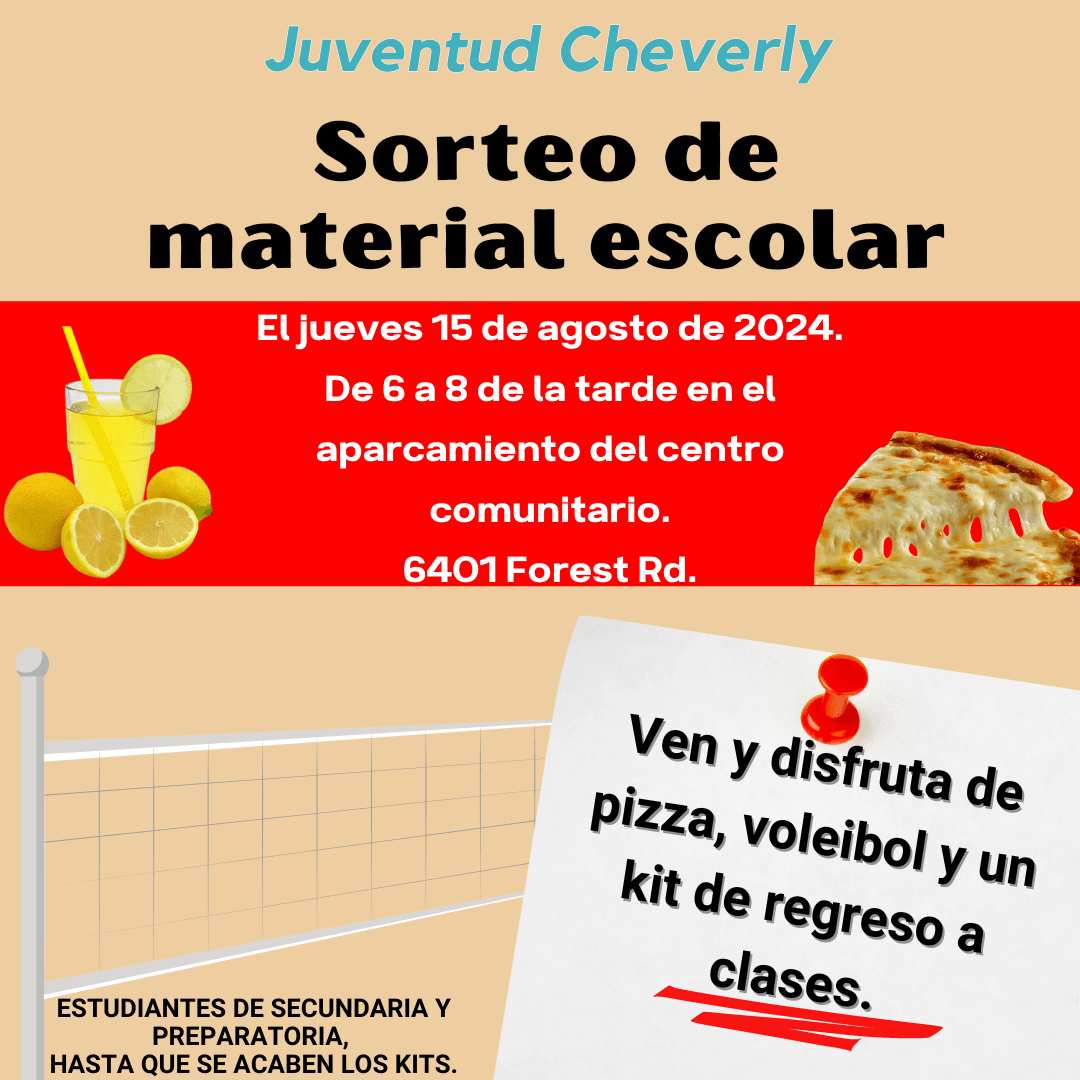 August 2024 Youth Back to School Giveaway Spanish