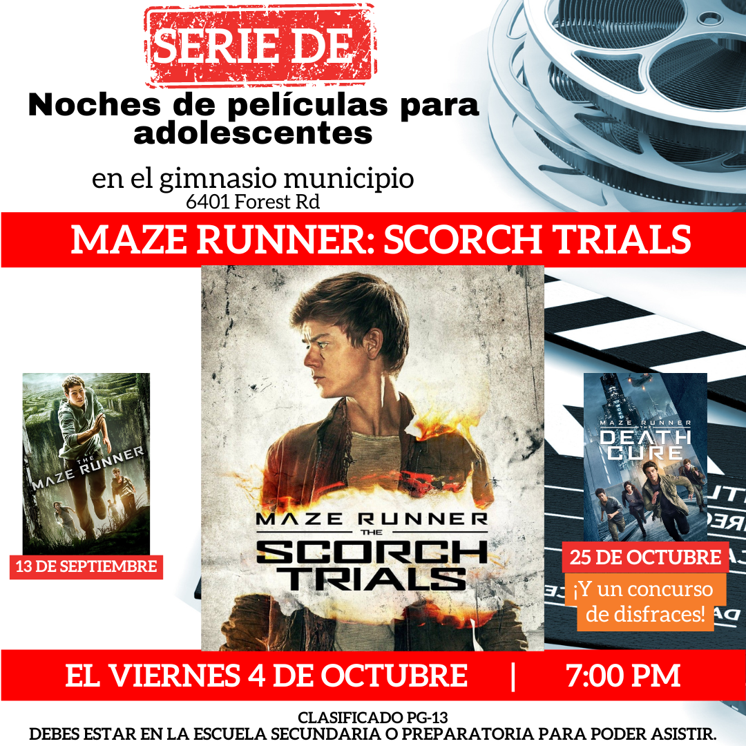 October 2024 Youth Movie Night Spanish Flyer