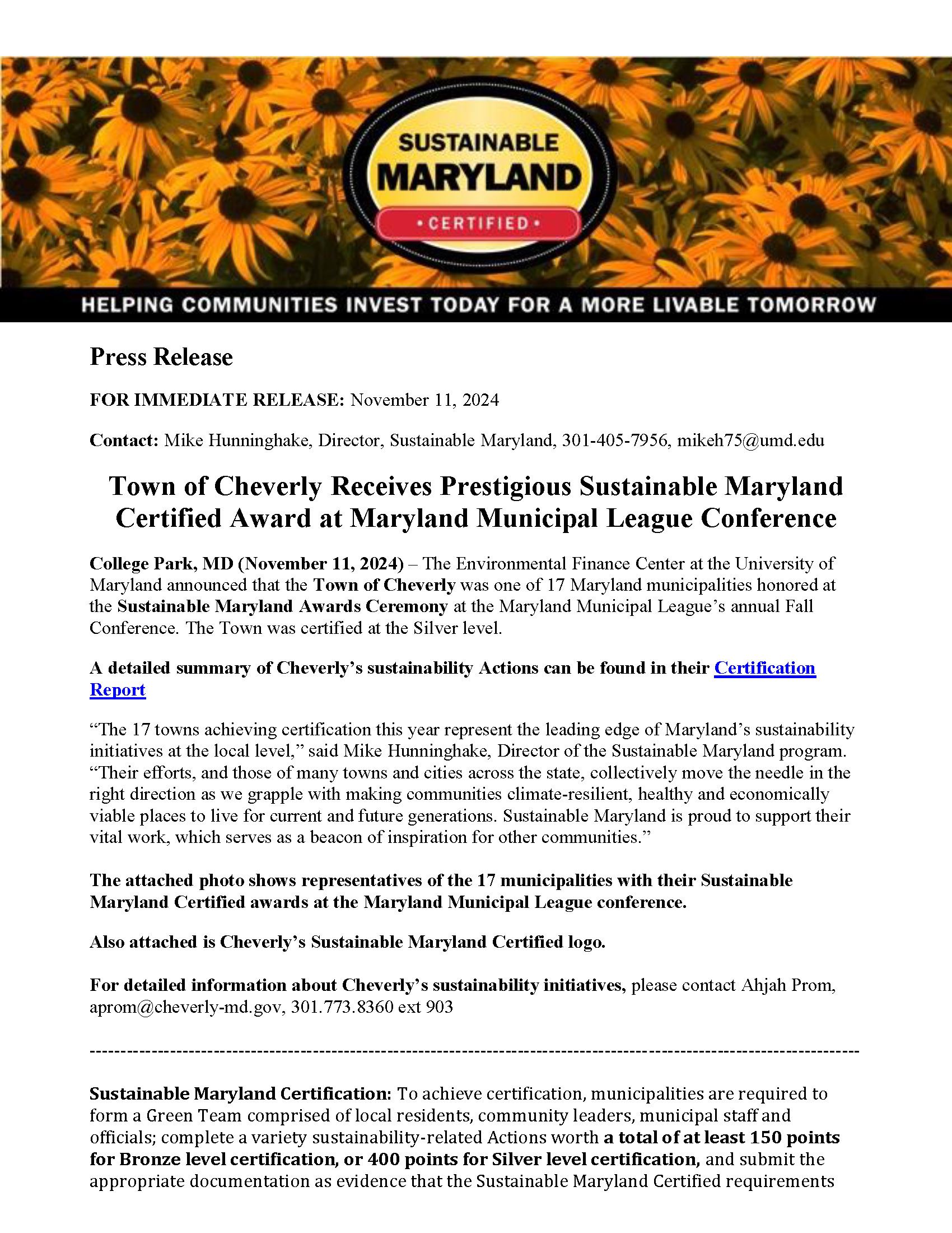 Cheverly - Press Release Sustainable MD Award 2024_Page_1