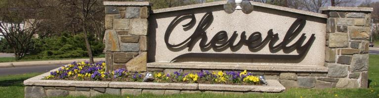 Cheverly sign with flowers #2